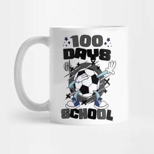 100 days of school featuring a dabbing Football #4 Mug